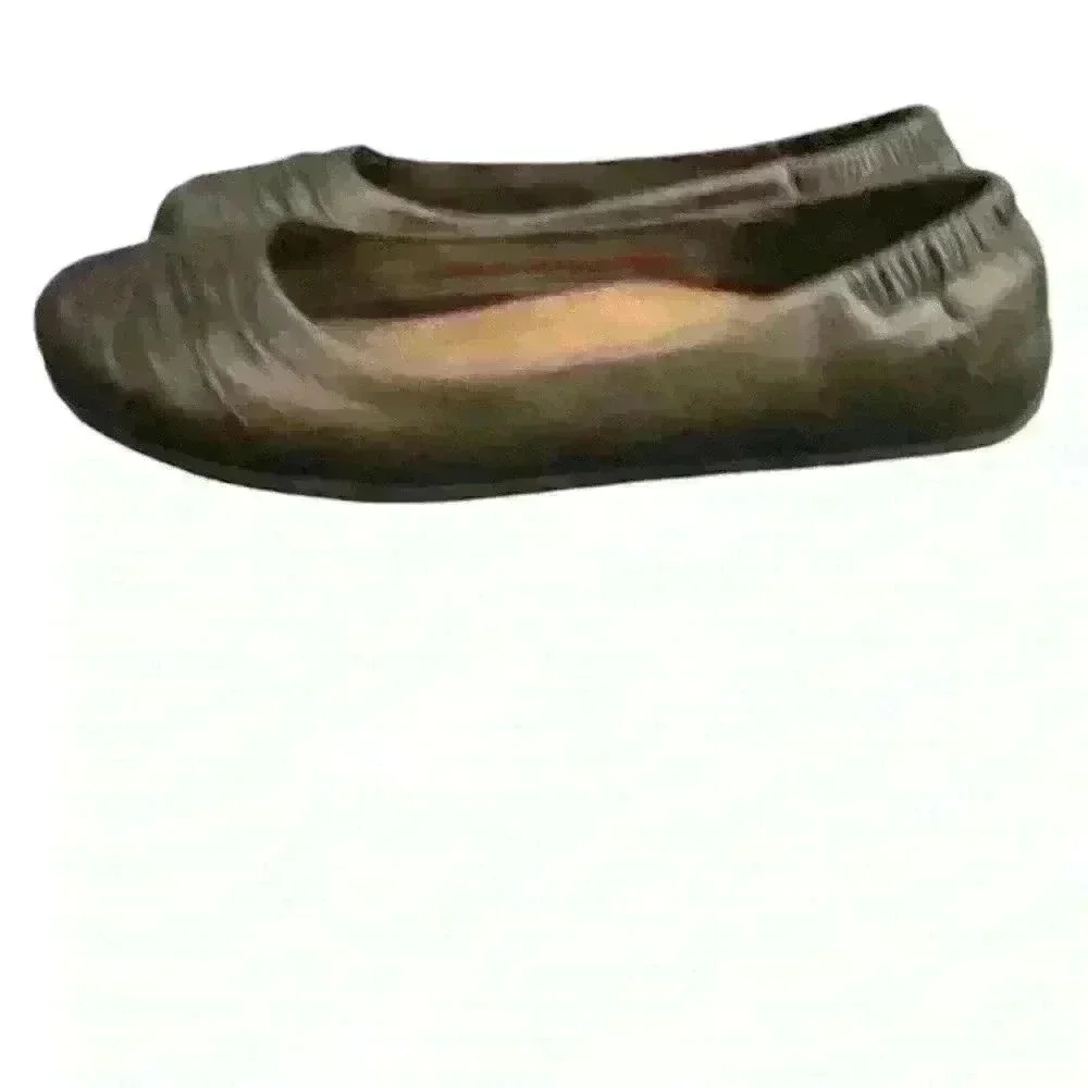 Red Willow Taos Metallic Bronze Ballet Flats Comfort Shoes Ruched Gathered Toe 7